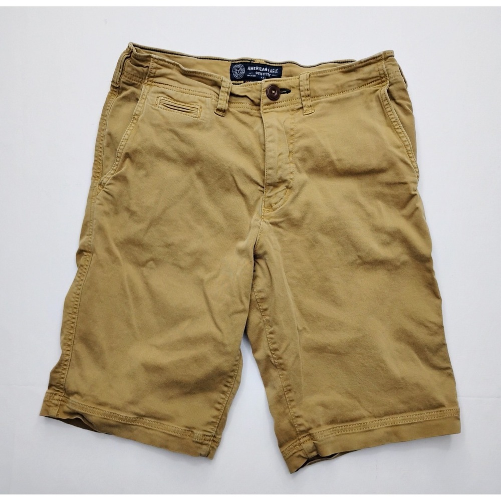 American Eagle‎ Chino Shorts Active Flex Tan Mens Size 30 Longer Length 11in